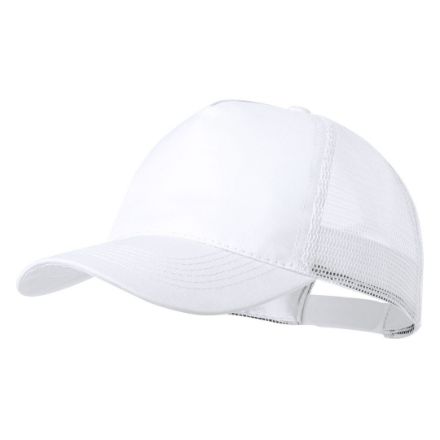 5 panelen polyester truckercap clipak - wit