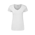 wit dames t-shirt v-neck 140 gr fruit of the loom