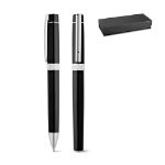 set met metalen balpen en rollerball