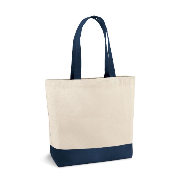 canvas winkeltas met binnenvak - blauw