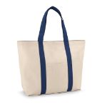 canvas tas met voor en binnen vak ville - blauw