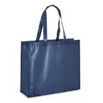 glimmend gelamineerde non woven winkeltas - blauw