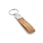 sleutelhanger van kurk en metaal in geschenkdoos