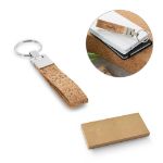 sleutelhanger van kurk en metaal in geschenkdoos