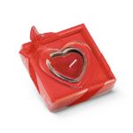 hartvormige kaars en glazen voet