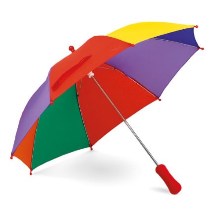bambi kinderparaplu in polyester regenboog