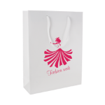glans gelamineerde papieren tas wit 220x100x275 mm
