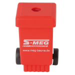 puntenslijper kliko-afvalbak met wielen - rood