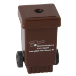 puntenslijper kliko-afvalbak met wielen - bruin