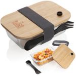 glazen lunchbox met bamboe deksel 600 ml