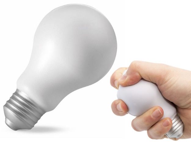 anti-stress bal in de vorm van een lamp persi