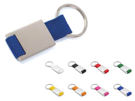 sleutelhanger van aluminium en polyester