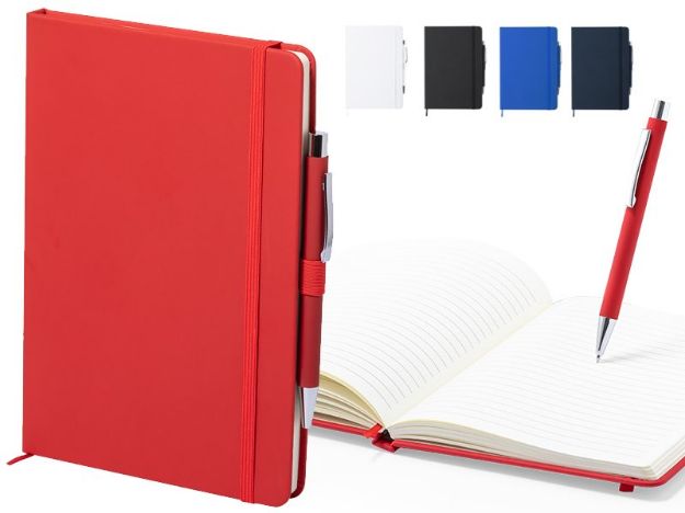 set van premium notitieblok met pen robin