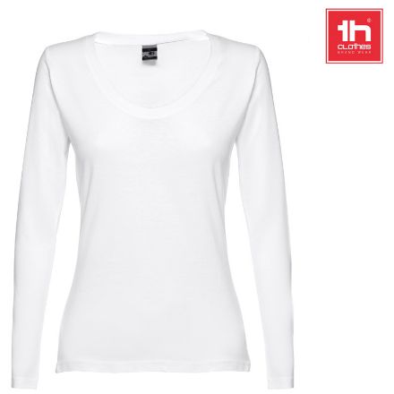 buc t-shirt vrouwen lange mouw 150 gr katoen wit