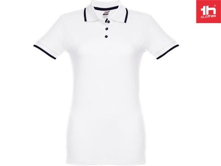 rome slim fit polo vooor vrouwen 195 gr katoen wit