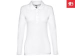 bern polo lange mouwen vrouwen 210 gr katoen wit