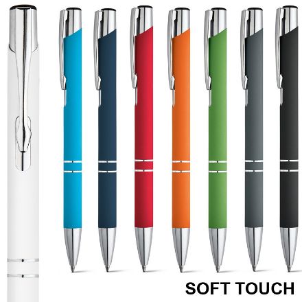 aluminium balpen zwartschrijvend rubberised