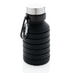 lekvrije opvouwbare siliconen fles 550 ml - zwart