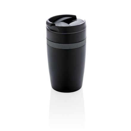 lekvrije vacuum geïsoleerde koffiemok 280 ml - zwart