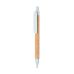 eco-pen van tarwostro en kurk blauwschrijvend - blauw