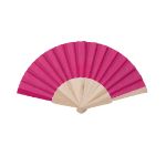waaier van textiel met 16 houten staafjes - fuchsia