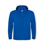 hooded sweater met rits katoen/polyester s-3xl - blauw