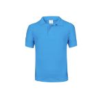 kinder polo katoen 180 gr maten 5-6/10-11 jaar - blauw