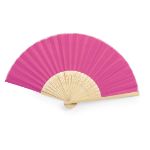 textiel waaier met bamboe ribben kronixe - fuchsia