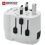 universele skross geaarde reisadapter, 3-polig.