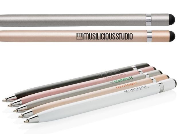 metalen stylus pen blauwschrijvend