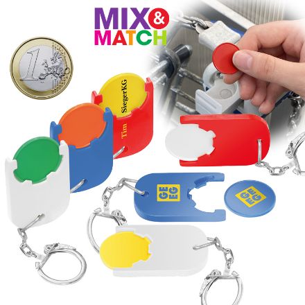 winkelwagenmuntje 1€ in houder aracno