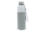waterfles glas met sleeve 500 ml - grijs