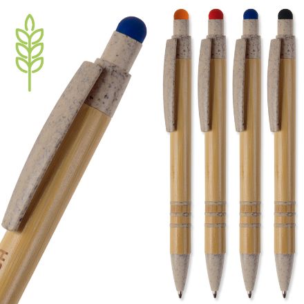 balpen bamboe en tarwestro met stylus