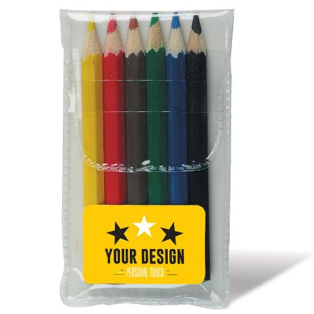 potlood set, 6 kleine kleurpotloden