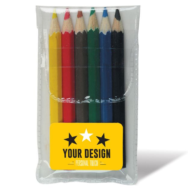 potlood set, 6 kleine kleurpotloden