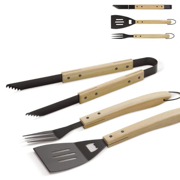 barbecue gereedschapsset hout