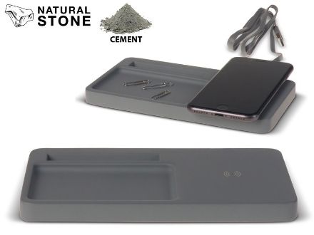 bureau organizer met draadloze oplader kalksteen 5