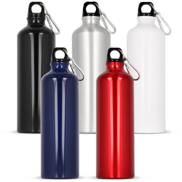 waterfles aluminium met karabijnhaak 750 ml