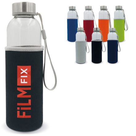 waterfles glas met sleeve 500 ml