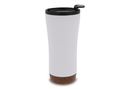dubbelwandige thermobeker met kurk 480 ml - wit