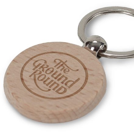 sleutelhanger hout rond ø40mm