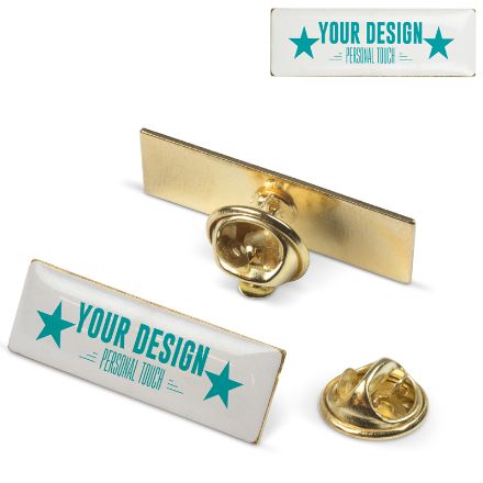 badge metalen pin 30x10mm. custom made