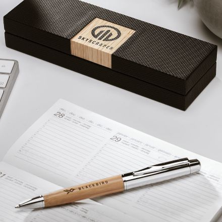 bamboe pen set blauwschrijvend