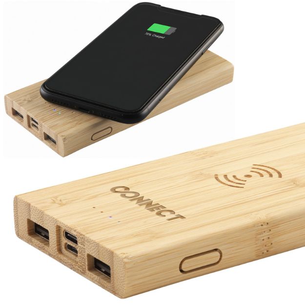 bamboe 8000 mah draadloze oplader