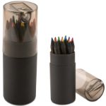 12 kleurpotloden in een ronde doos en scherper