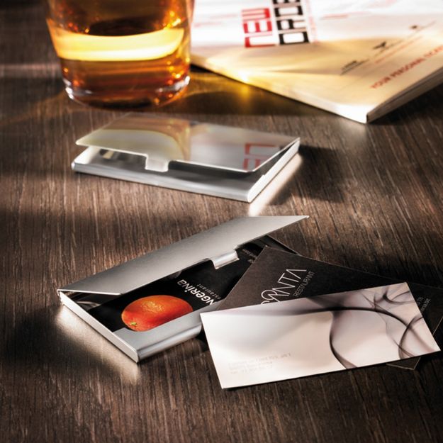 verchroomde visitekaarthouder