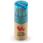 12 kleurpotloden in koker