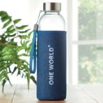 glazen drinkfles in tasje itah 500 ml