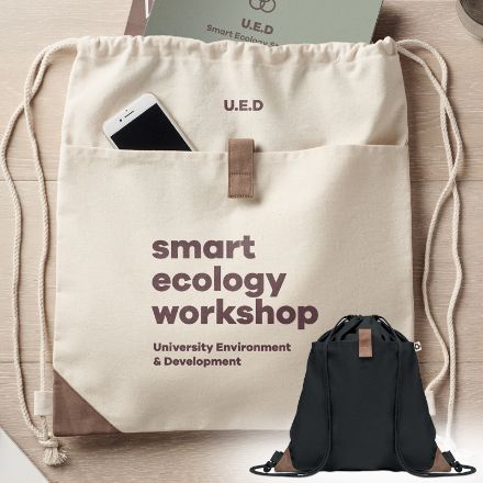 trekkoord rugzak van recycled katoen