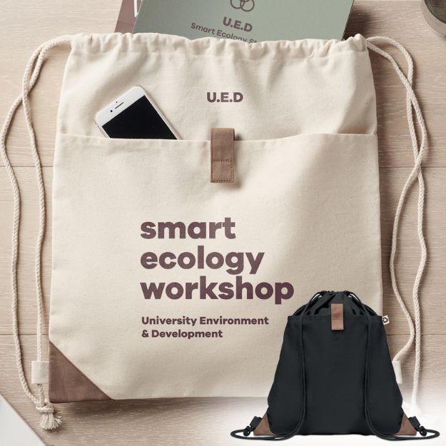 trekkoord rugzak van recycled katoen